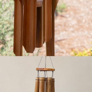Bamboo Wind Chime Outdoor Decoration Boho Style Bali Inspired Garden Accessory Natural Sound Relaxing Melody Patio Hanging Balcony Decor 画像 19