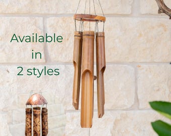 Bamboo Wind Chime Outdoor Decoration Boho Style Bali Inspired Garden Accessory Natural Sound Relaxing Melody Patio Hanging Balcony Decor