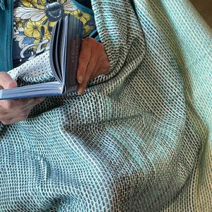 Cotton Throw Blanket Color Block Modern Design Living Room Decor Accent Couch Covering Soft Textile Beige Green Blue Colorful Lightweight image 6