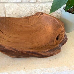 Driftwood Bowl Centerpiece Farmhouse Table Rustic Design Wooden Handmade Gift Men Home Dining Display Natural Wood Artisan Piece Unique image 15