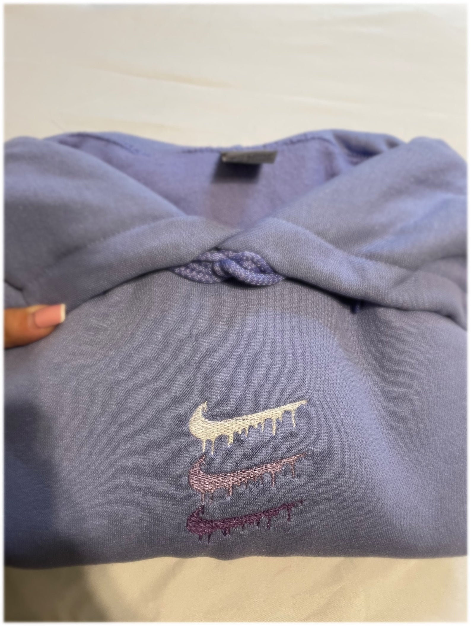 embroidered nike drip hoodie