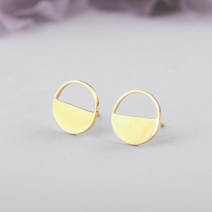 Half Moon Earrings, Stud Earrings, Gold Half Moon Stud Earrings, Modern Statement Earrings, Half Circle Earrings, Boho Gift, Gift for Her
