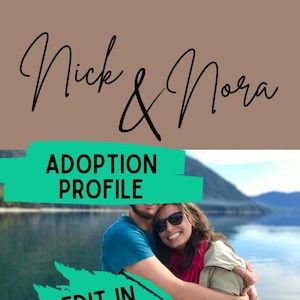Adoption Profile Book Digital Template | DIY Customize and Print with Canva | Nick and Nora