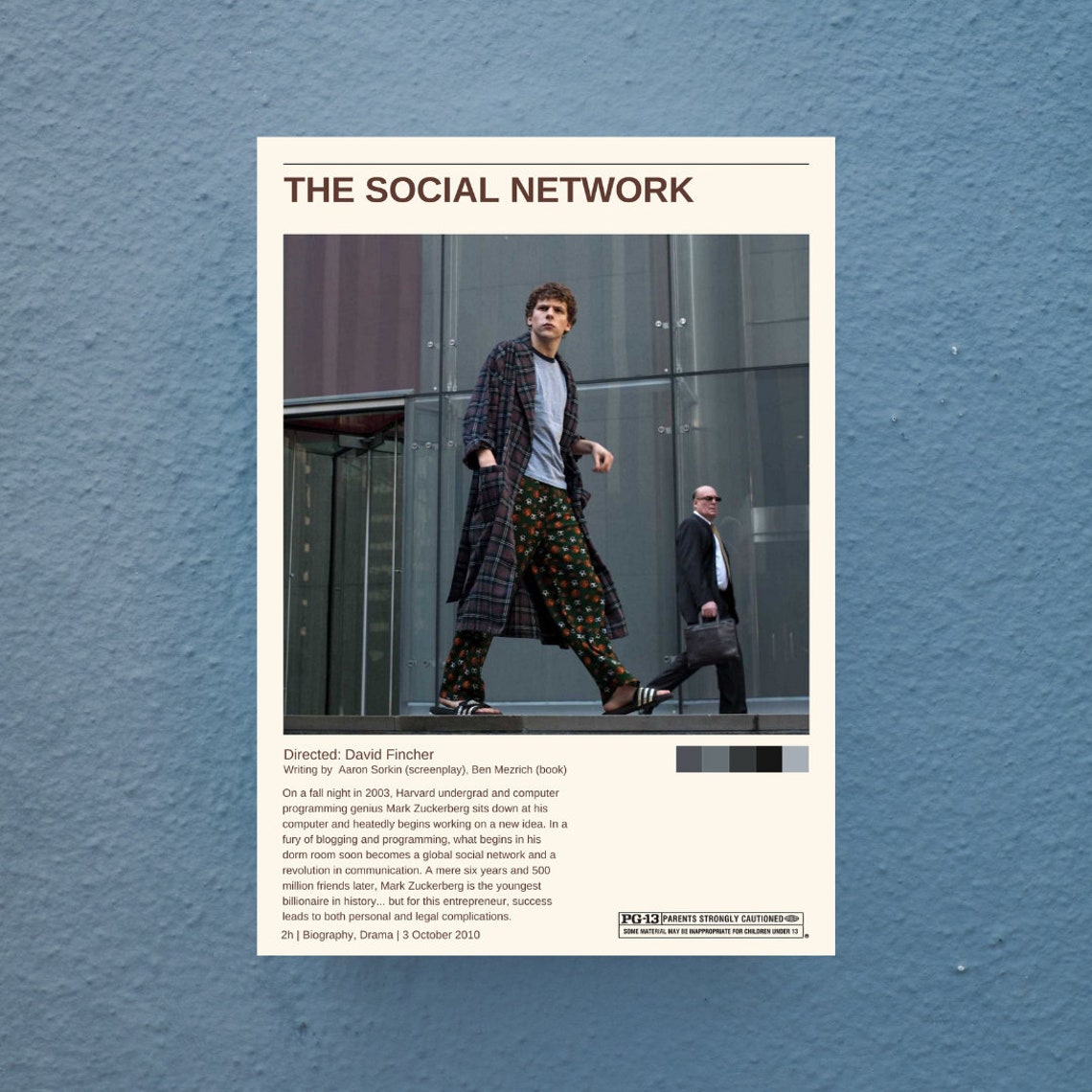 The Social Network movie print poster art David Fincher movie Etsy