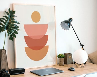 Geométrico abstracto instant digital descargar / moderno, minimalista imprimible arte digital / Boho Digital Wall Art / abstracto Stack Art