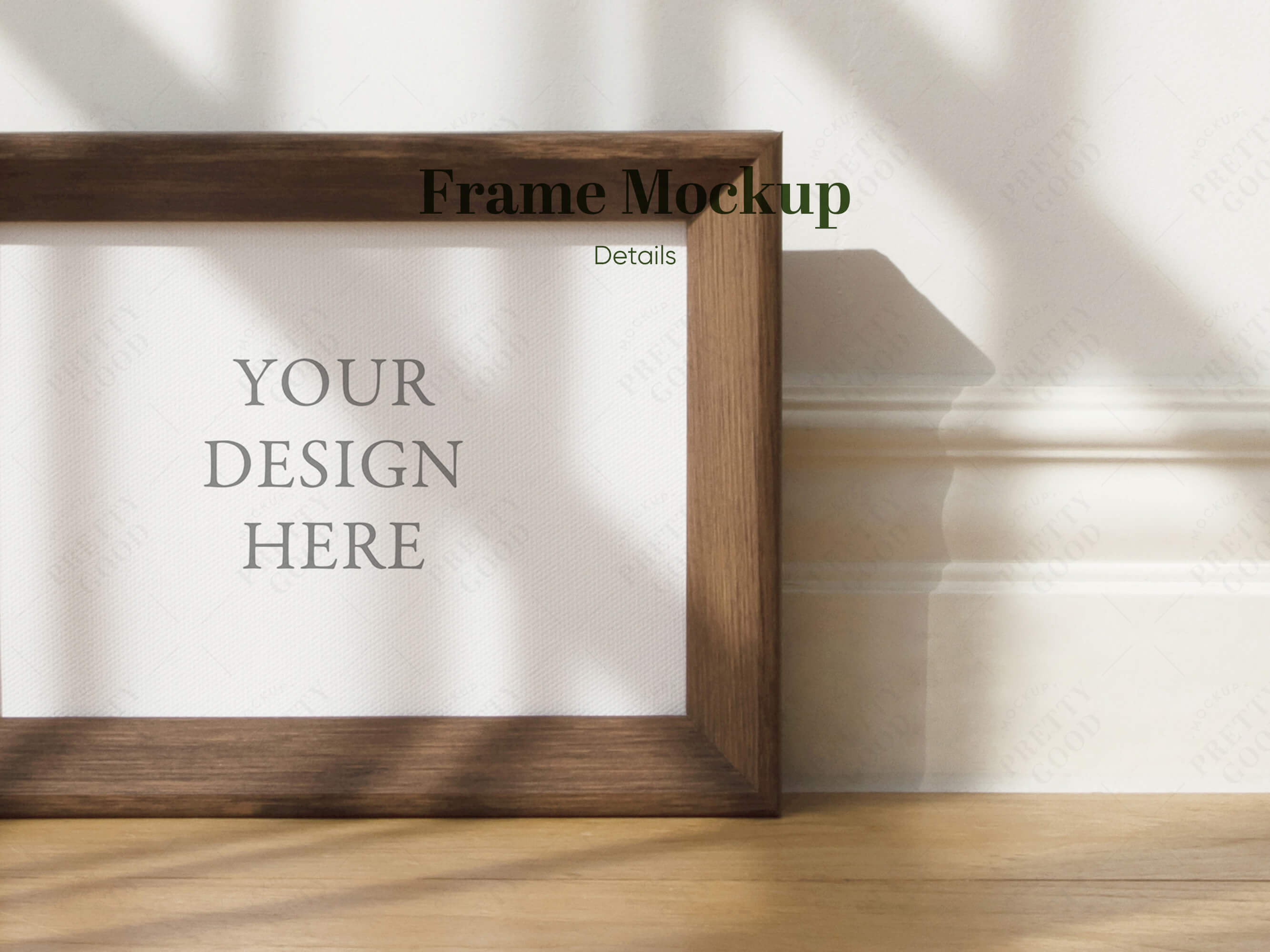 Horizontal Frame Mockup 5x7 Frame Mockup Wooden Frame Etsy