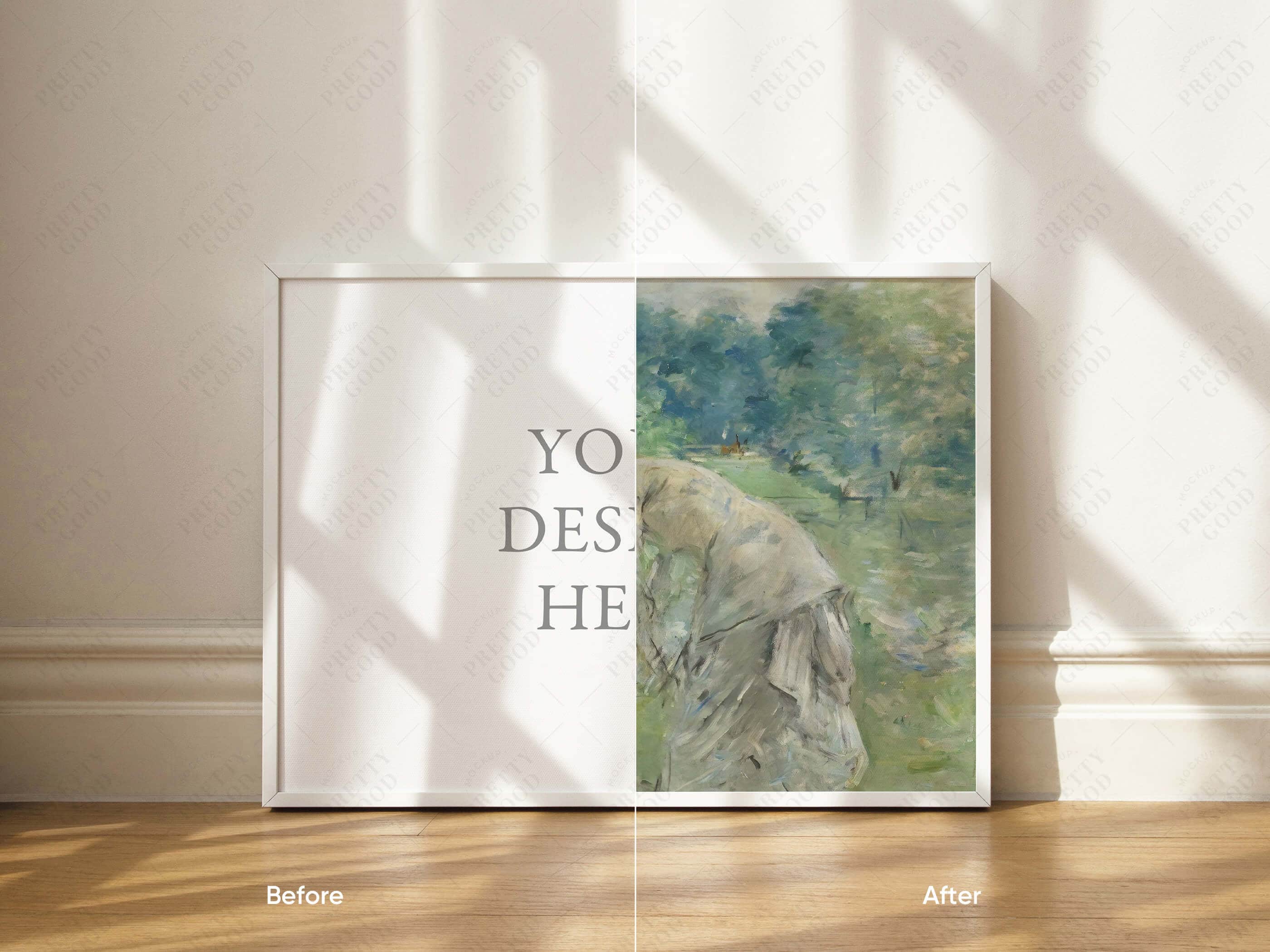 Frame Mockup Sign Artwork Horizontal Art Print Contemprary