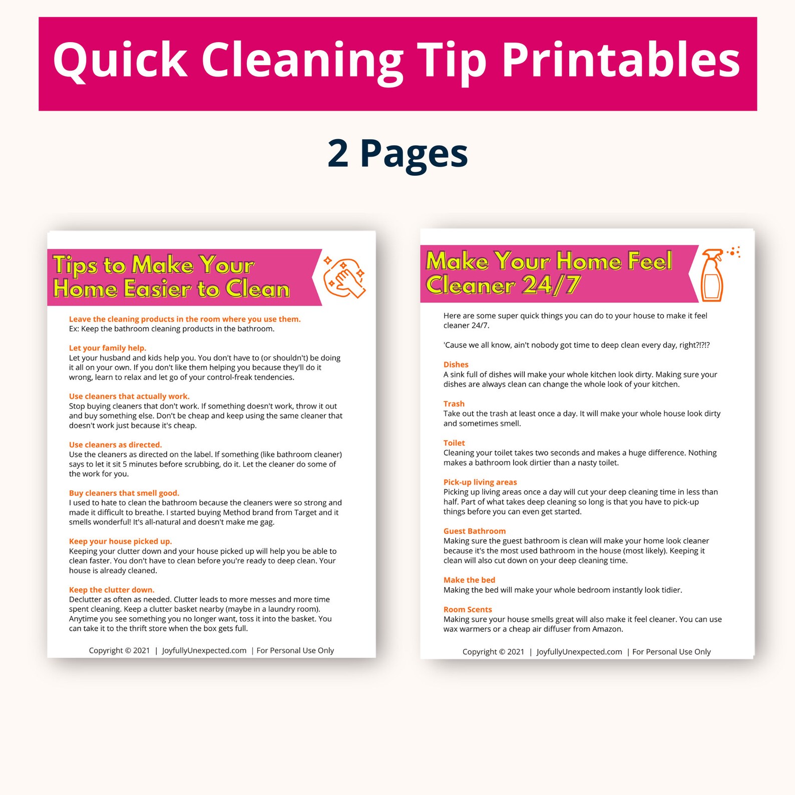 Cleaning Binder Printable Etsy