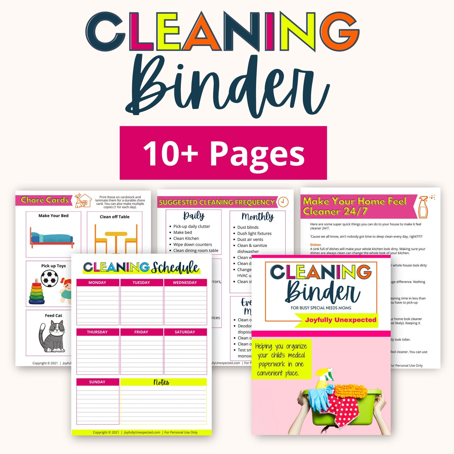 Cleaning Binder Printable Etsy