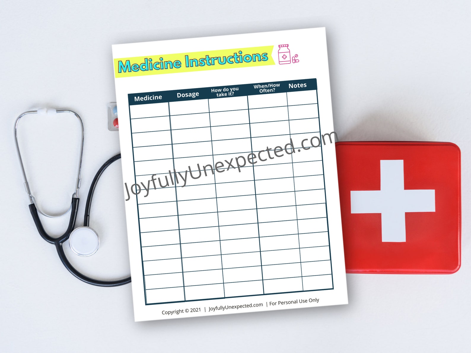 Medicine Instructions Printable Etsy