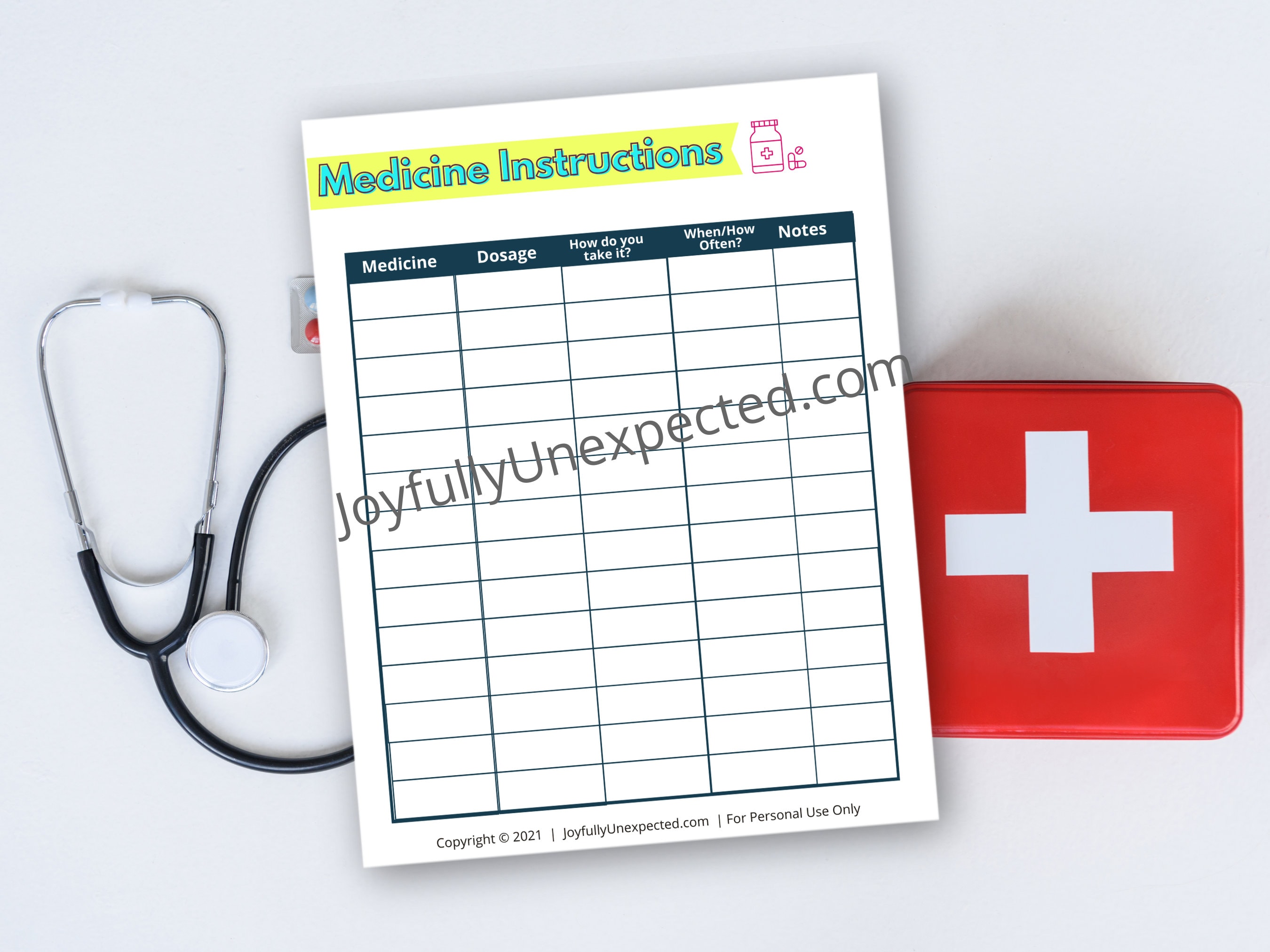 Medicine Instructions Printable | Etsy