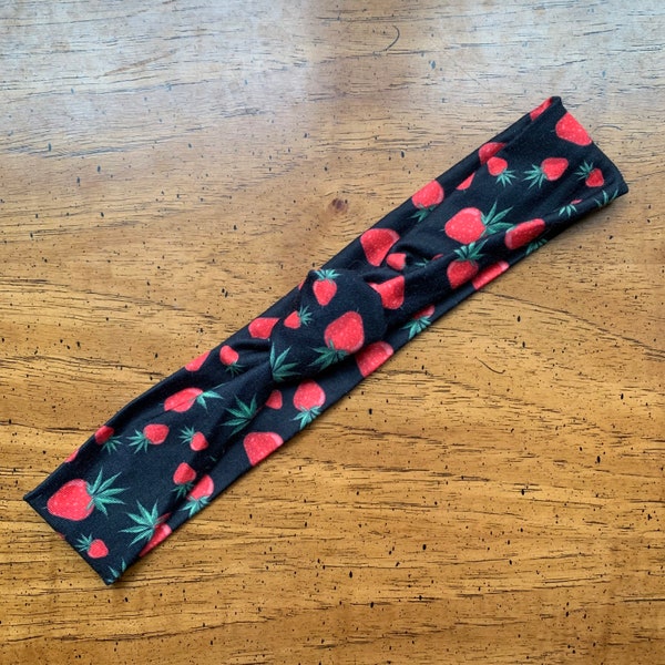 Pot Leaf Hairband in Strawberry Fields; Very DISCREET; Gift, Handmade, Windsor Knot, Spandex; pot, weed, cannabis, marijuana