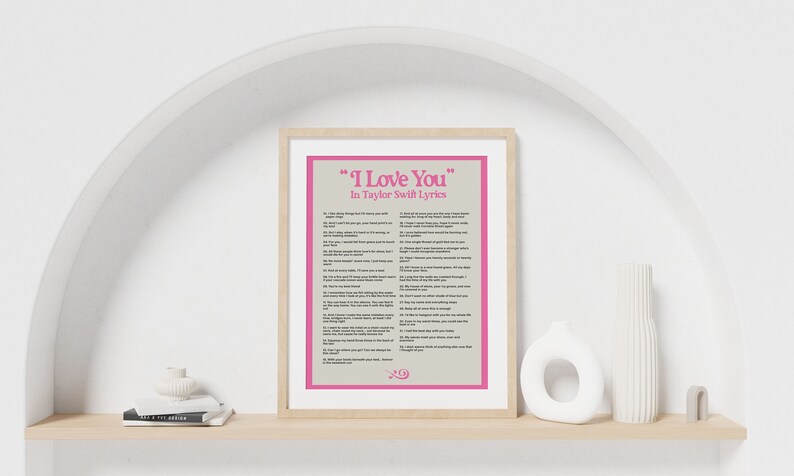 Digital i Love You in Taylor Swift Lyrics Digital Art, Digital Poster