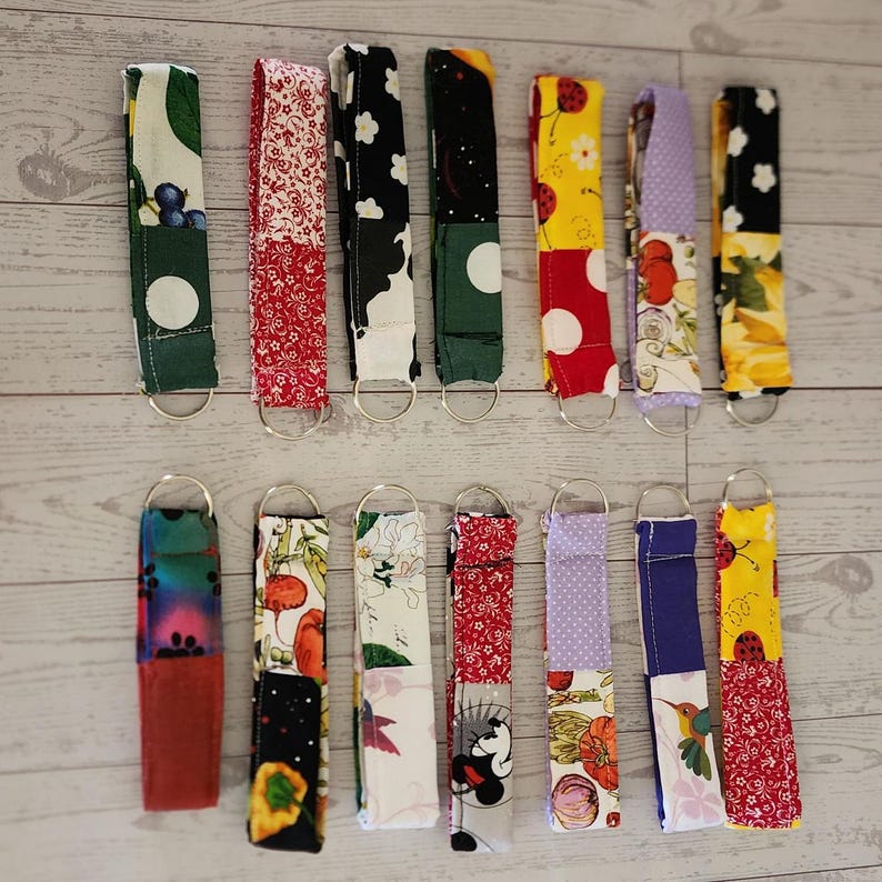 Cloth Keychain Patterns Kennedy Scrappy Fabric Key Chains 5.5-inch Long, Each is Hand Made With ...
