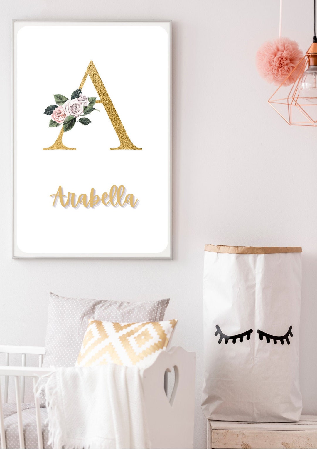 Gold Name Wall ART Customised Bedroom Art Nursery Wall Art Etsy UK