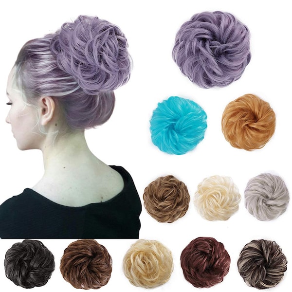 French Girl Style | Thick FAUX Human Hair | Messy Updo Bun |  21 Colors to Choose From | Super Fluffy | Cat Ear Buns Require  2 Pieces