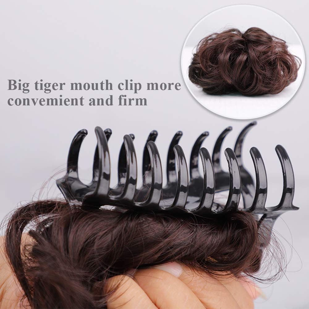 Claw Clip in Curly Messy Bun Jaw Hairpiece Natural Wave Etsy UK
