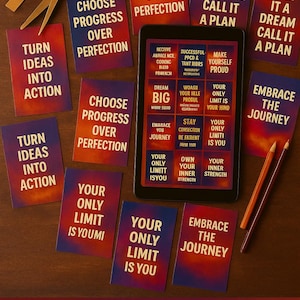 100+ Elements Inspirational Quotes with background images and cards Editable Printable Aesthetic Kit for Your Vision Board DIY Mood Board