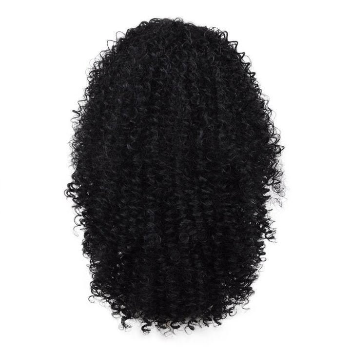Natural Black Shoulder Length Jerry Curl Afro Synthetic Wig | Etsy