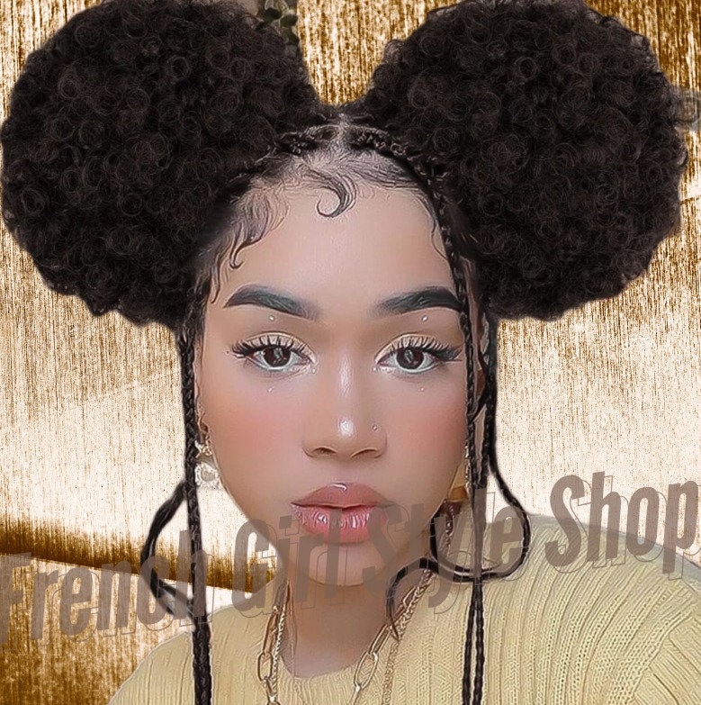 Set of 2 Afro Puff Drawstring Ponytail Extensions Synthetic - Etsy