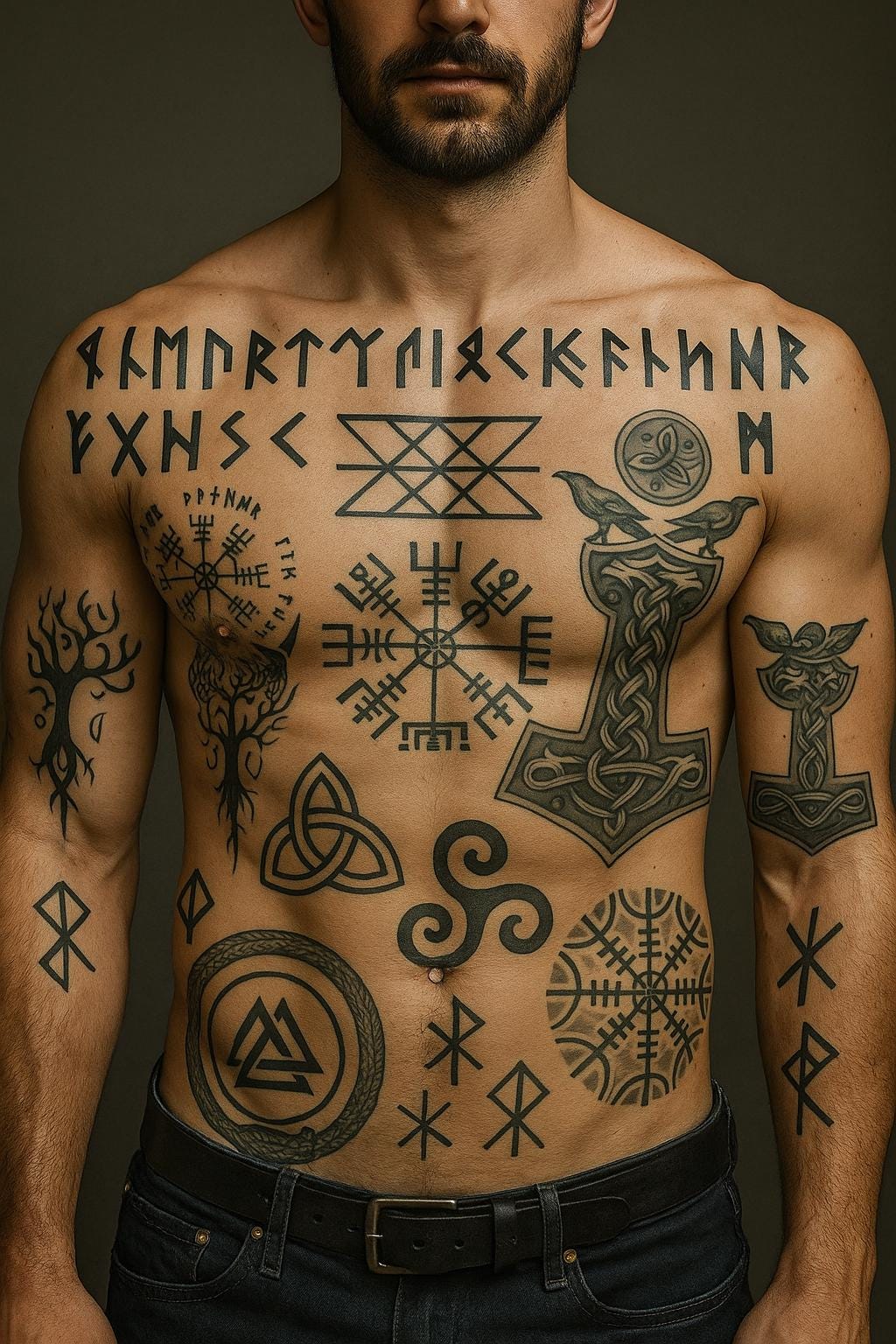 Protection Rune Tatoo Viking Rune Chest Tattoo