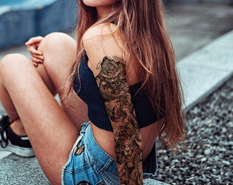 6-Pack Large Arm Temporary Tattoo Sleeves – 6.7x17.7 Inch Waterproof Fake Tattoos with Fantasy and Animal Designs for Cosplay and Festivals