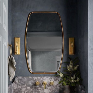 Katie-Espejo de pared Irregular para decoración del hogar, espejo estético asimétrico colgado en la pared, diseño de interiores, espejo de baño de estilo moderno