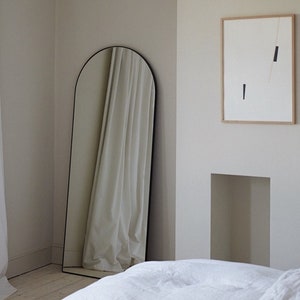Arces Arched Floor Mirror, Full Length Mirror Standing Hanging Mirror Leaning Against Wall Mirror, Body Mirror for Bedroom