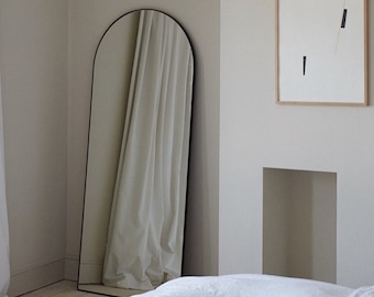 Arces Arched Floor Mirror, Full Length Mirror Standing Hanging Mirror Leaning Against Wall Mirror, Body Mirror for Bedroom