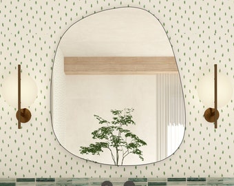 Datca Unregelmäßiger Wandspiegel, asymmetrischer Spiegel mit einzigartigem Design, individueller ästhetischer Heimspiegel