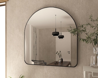 Alya Arched Mirror Asymmetrical Wall Unique Brass Mirror Irregular Bathroom Mirror