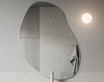 Irregular Bean Wall Mirror Home Decor Asymmetrical Unique Mirror Bathroom Mirror