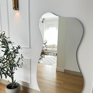 Aesthetic Full Length Irregular Mirror Asymmetrical Wall Design Mirror Tall Home Mirror