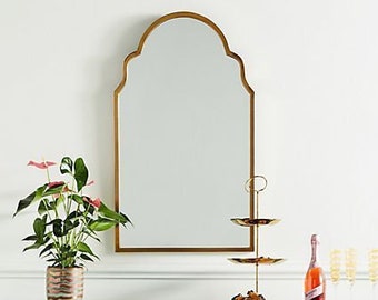 Mara Asymmetrical Mirror Home Decor,Marakesh Mirror, Aesthetic Mirror Wall Decor, Irregular Mirror Gold