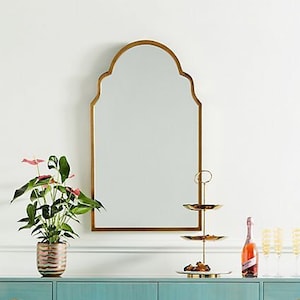 Mara Asymmetrical Mirror Home Decor,Marakesh Mirror, Aesthetic Mirror Wall Decor, Irregular Mirror Gold