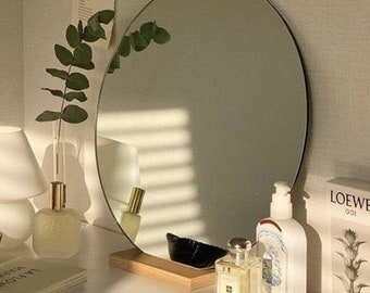 Wooden Base Vanity Mirror - Natural and Stylish Decor- Make up Mirror Table Top Mirror