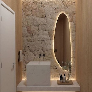 Irregular Bathroom Led Mirror Asymmetrical Home Decor Mirror Aeshthetic Full Length Mirror