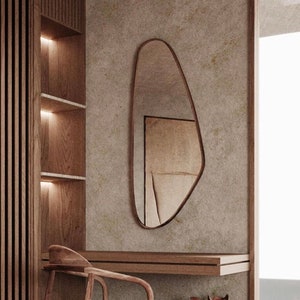 Handmade Irregular Asymmetrical Mirror  Unique and Modern Wall Decor Aeshtetic Elegant Mirror