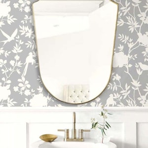 Italian Style Mirror, Irregular Mirror Home Decor, Asymmetrical Shield Mirror, Wall Decoration image 3