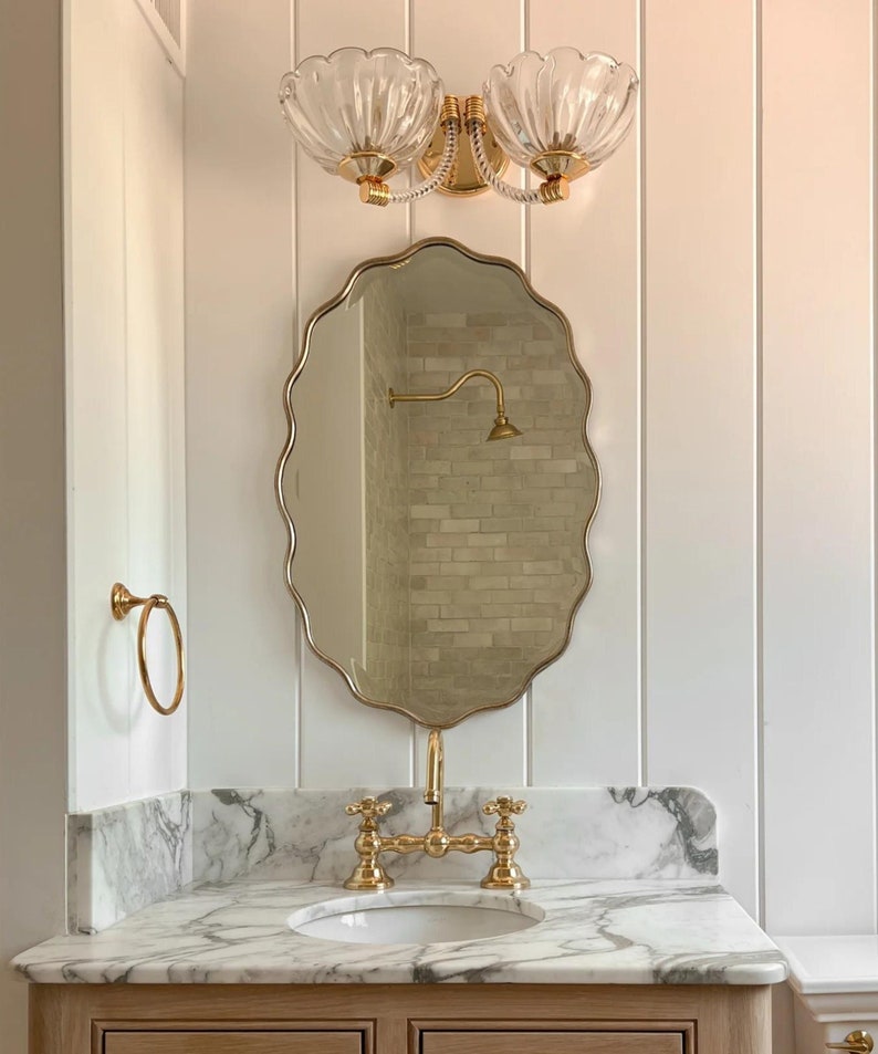 Gold frame  color Irregular mirror