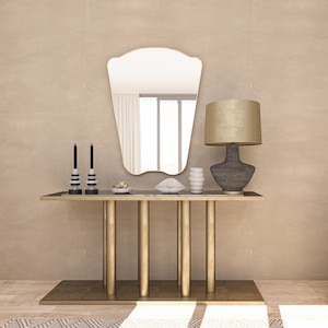 Italian Style Irregular Home Mirror Asymmetrical Design Bathroom Mirror Aesthetic Shape Italy Mirror image 5