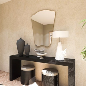 Italian Style Irregular Home Mirror Asymmetrical Design Bathroom Mirror Aesthetic Shape Italy Mirror image 3