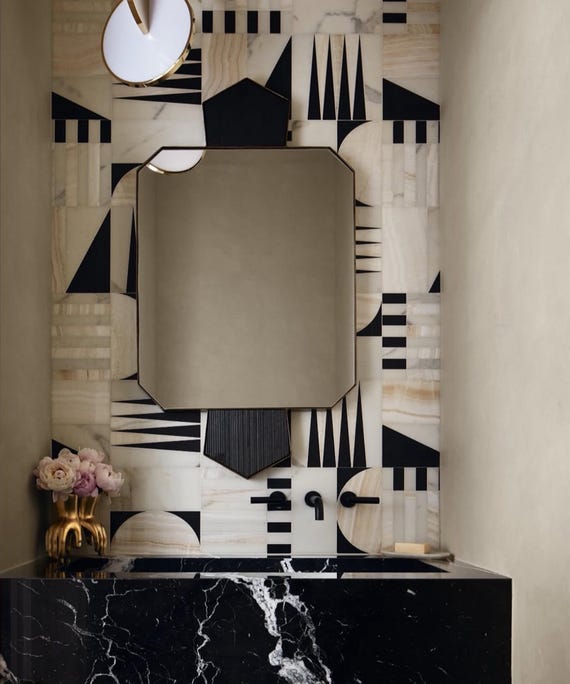 Recto Irregular Rectangular Mirror Asymmetrical Design Bathroom Mirror Home Decor