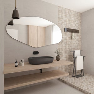 Sile Irregular Wall LED Mirror Asymmetrical Design Home Mirror Aesthetic Bathroom Mirror Unique Mirror image 10