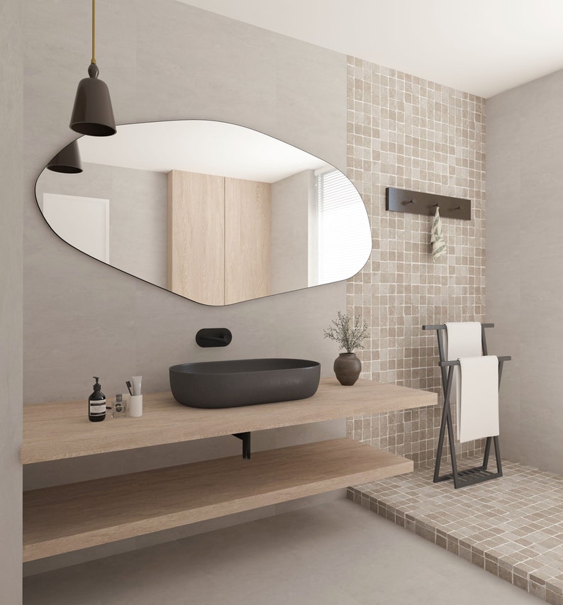 Sile Irregular Wall LED Mirror Asymmetrical Design Home Mirror Aesthetic Bathroom Mirror Unique Mirror image 10