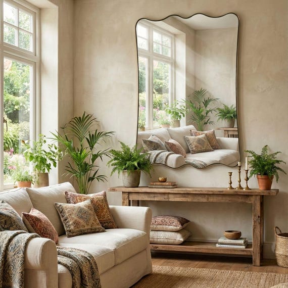 Bodrum Wavy Wall Mirror – Modern Irregular Design