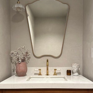 Italian Style Irregular Home Mirror Asymmetrical Design Bathroom Mirror Aesthetic Shape Italy Mirror image 2