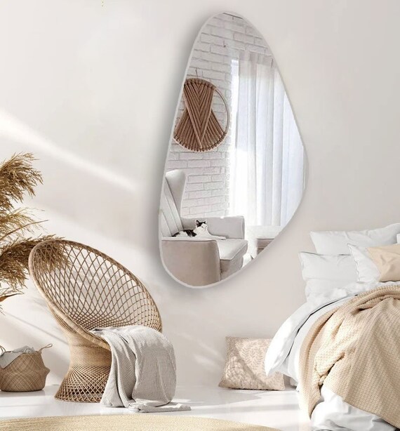 Ina Irregular Full Length Wall Mirror Home Decor Asymmetrical Mirror  Aesthetic Body Mirror 