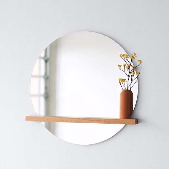 Mirror with Wood Shelf,Shelf Mirror,Wooden Shelf And Mirror