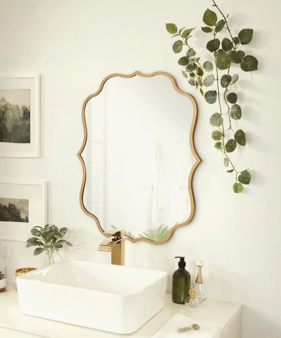 Miami Irregular Unique Mirror Bathroom Mirror Asymmetrical Design Vanity Mirror Aesthetic Design Mirror Wall Decor